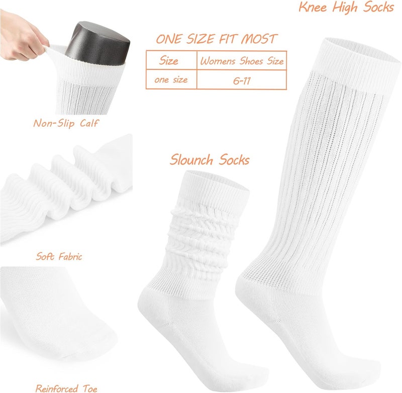 AugRing Store Womens Slouch Scrunch Socks Retro Knee High Soft Stack Chunky Cozy Boot Socks For Women Size 6-11 - Image 4